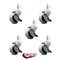 Service Caster 2 Inch Thermoplastic Wheel 1/2 Threaded Stem Caster Set with Brakes SCC, 5PK SCC-TS05S210-TPRS-SLB-121315-5 - alternate 1